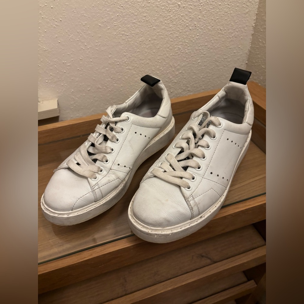 Golden Goose Starter Sneakers - White Glitter Accent